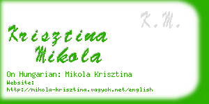 krisztina mikola business card